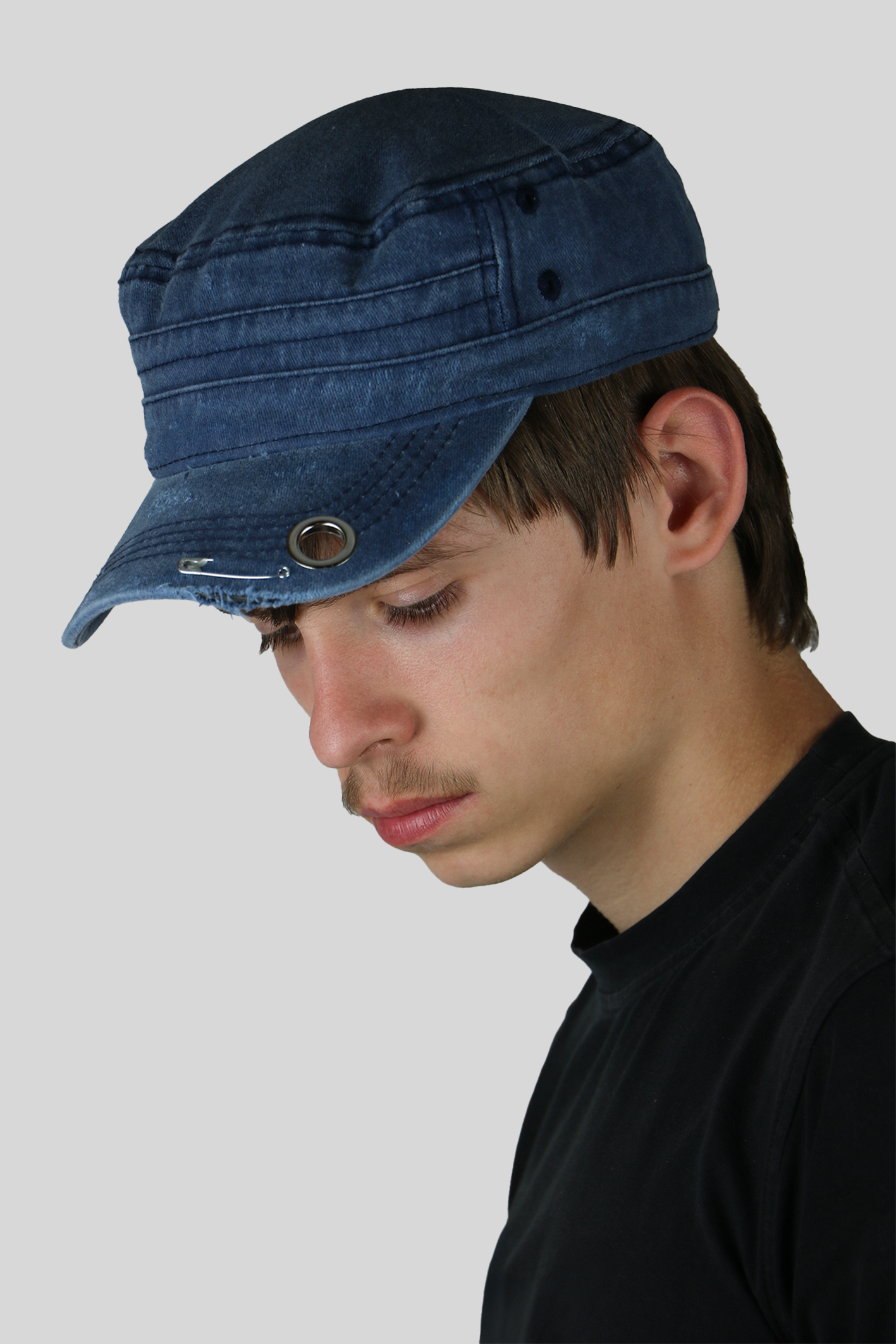 BTIMESTWO - DISTRESSED HANDMADE CAP - BLUE