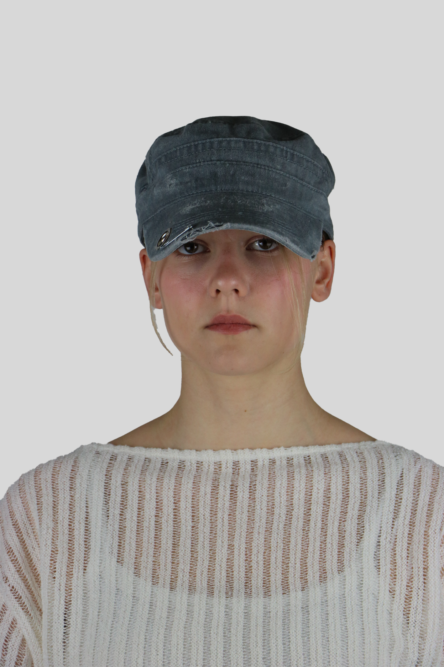 BTIMESTWO - DISTRESSED HANDMADE CAP - GRAY