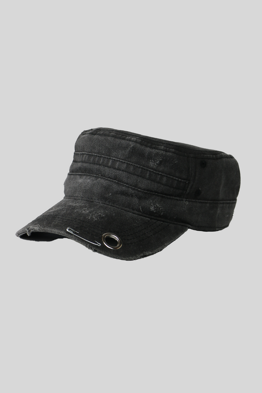 BTIMESTWO - DISTRESSED HANDMADE CAP - BLACK
