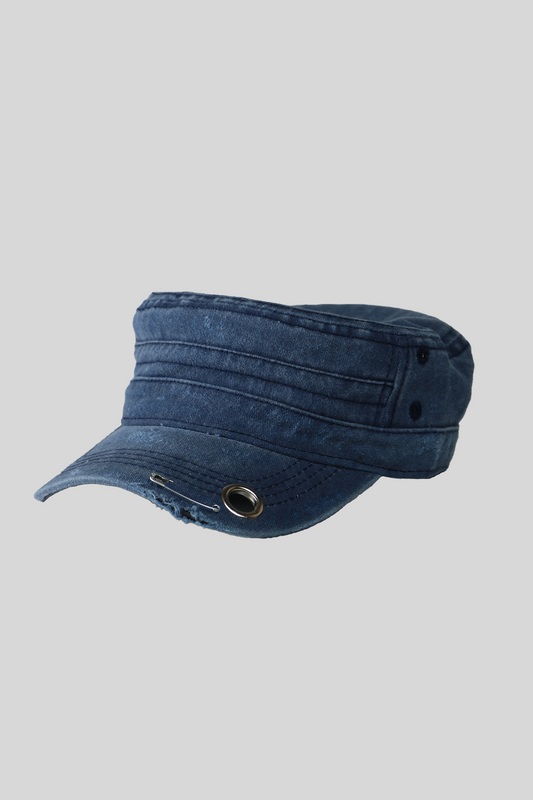 BTIMESTWO - DISTRESSED HANDMADE CAP - BLUE