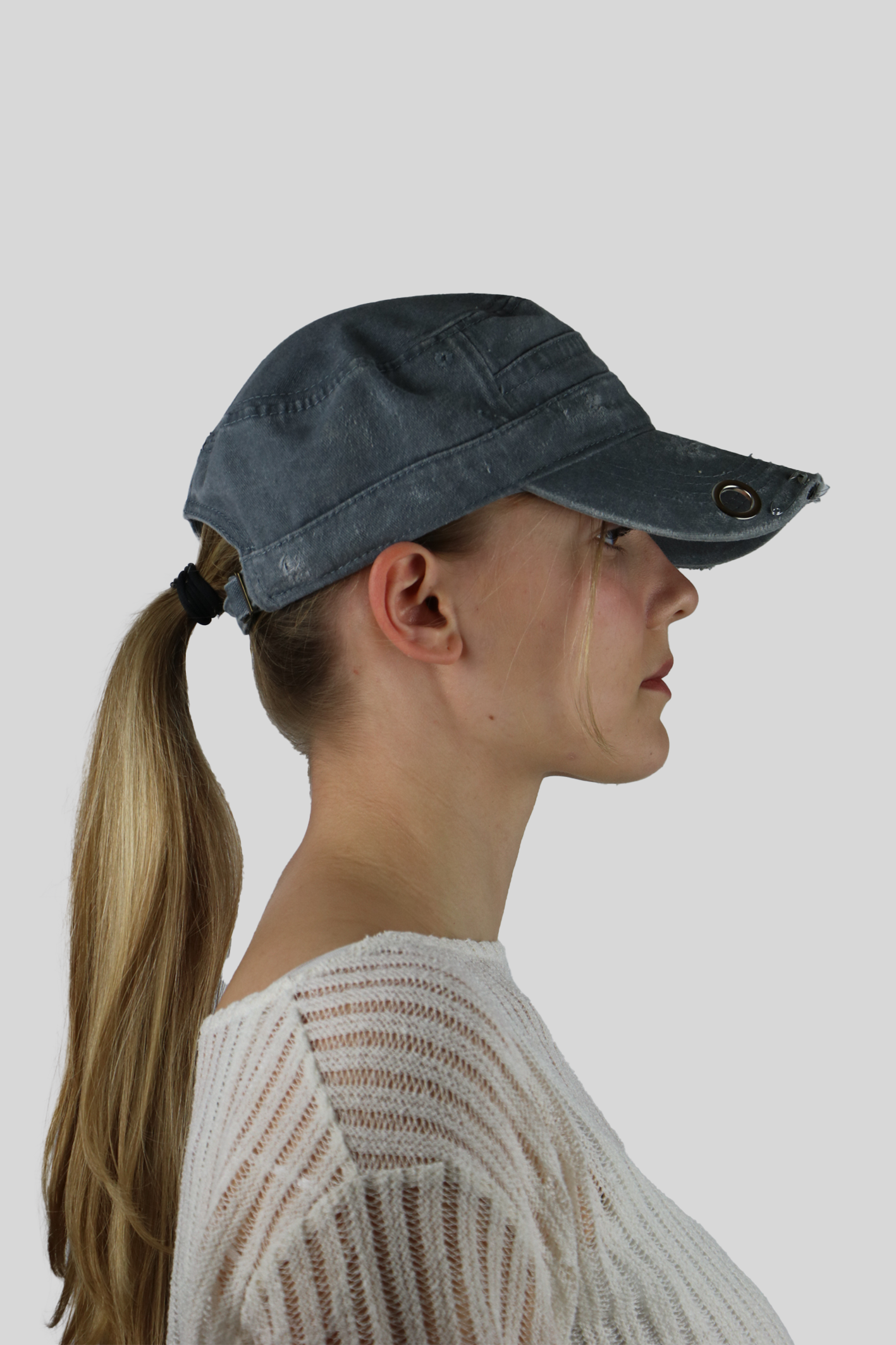 BTIMESTWO - DISTRESSED HANDMADE CAP - GRAY