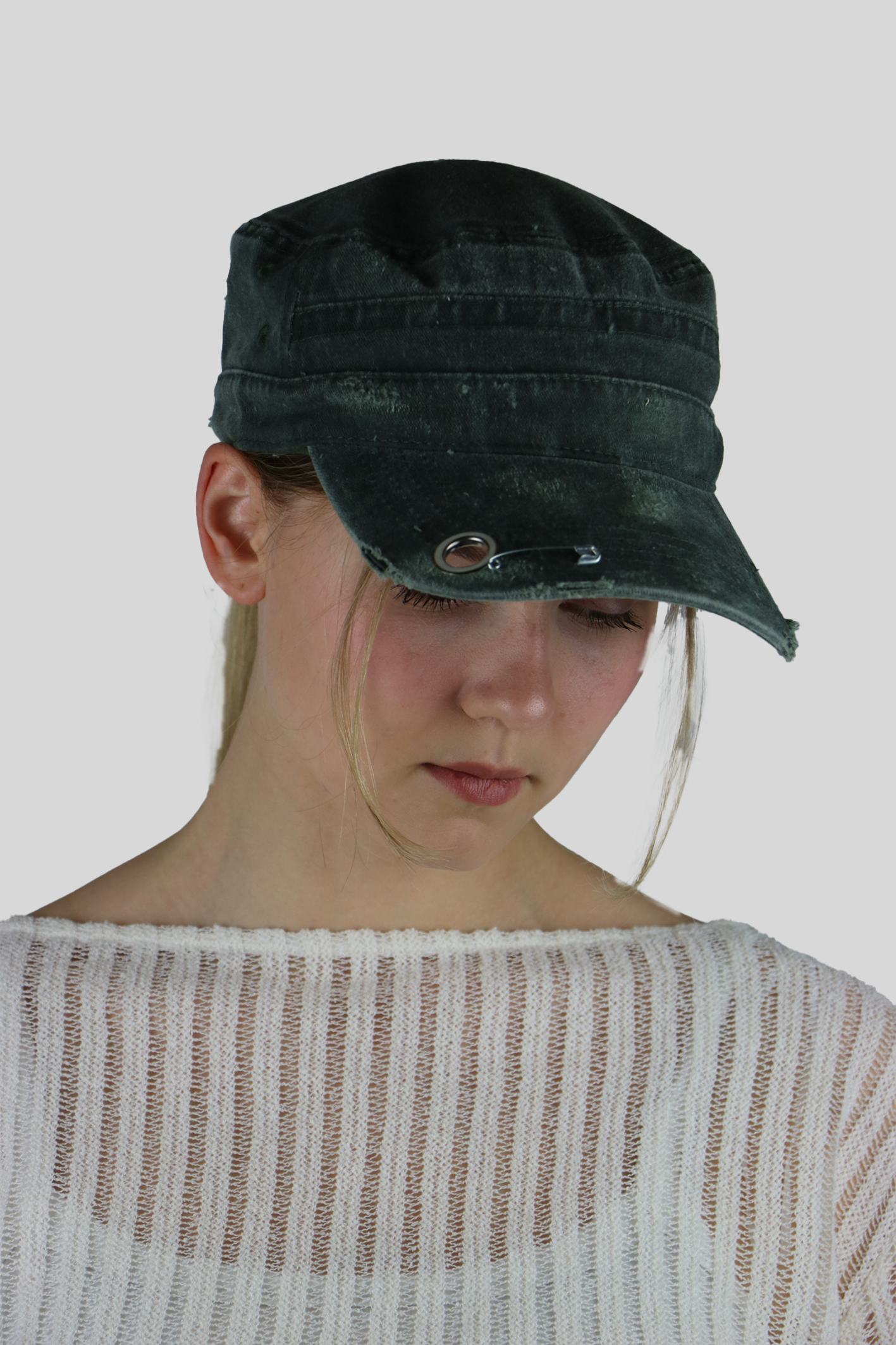 BTIMESTWO - DISTRESSED HANDMADE CAP - OLIVE