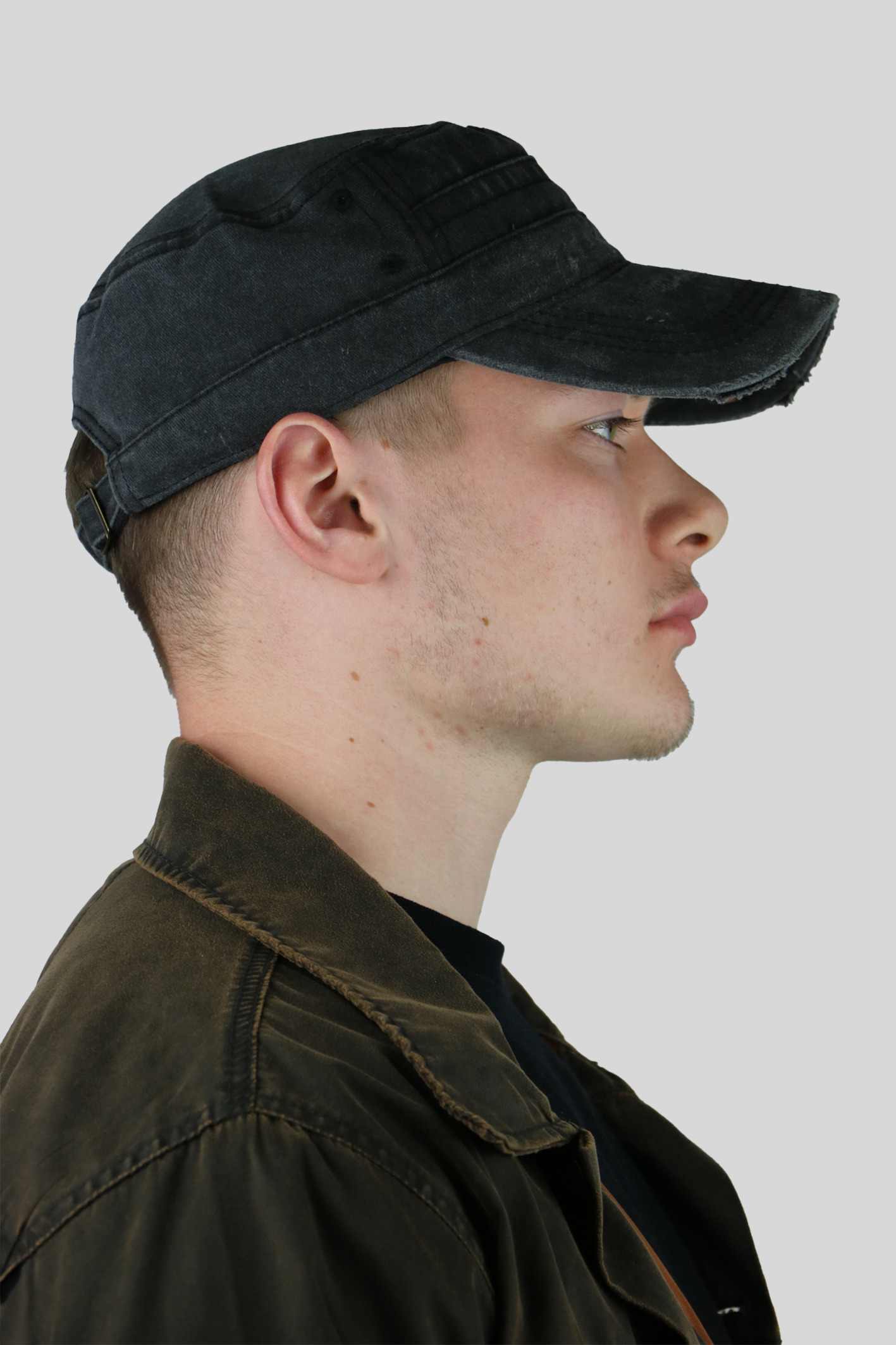 BTIMESTWO - DISTRESSED HANDMADE CAP - BLACK