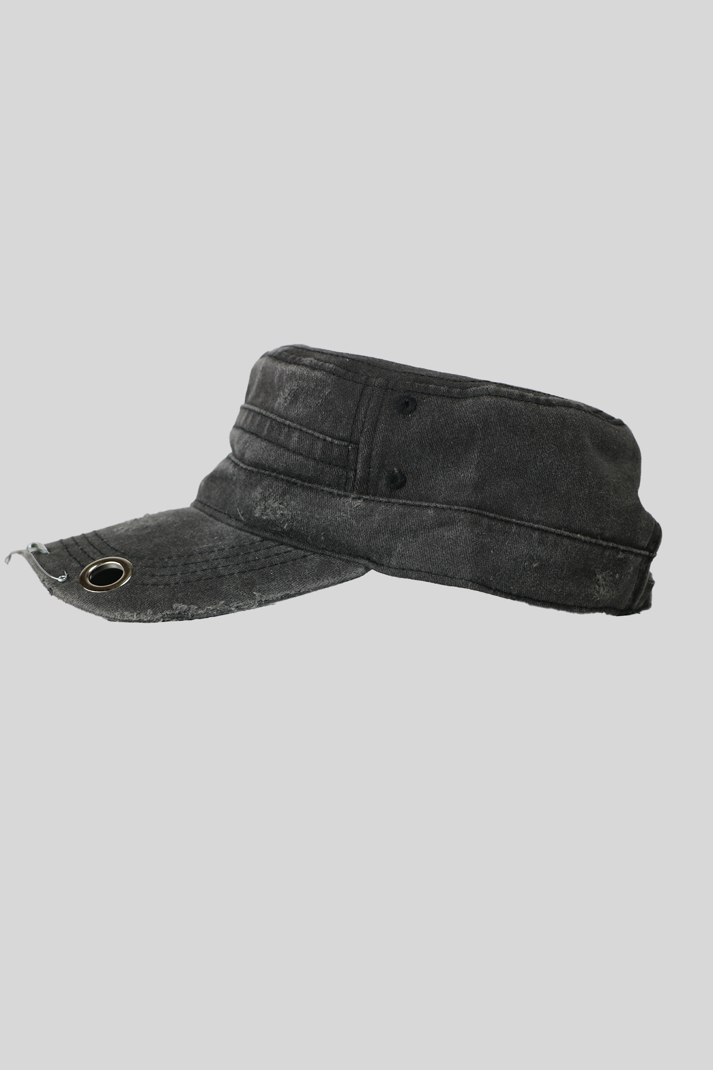 BTIMESTWO - DISTRESSED HANDMADE CAP - BLACK